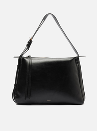 Bolsa Hobo Preta Couro Grande Alça Regulável