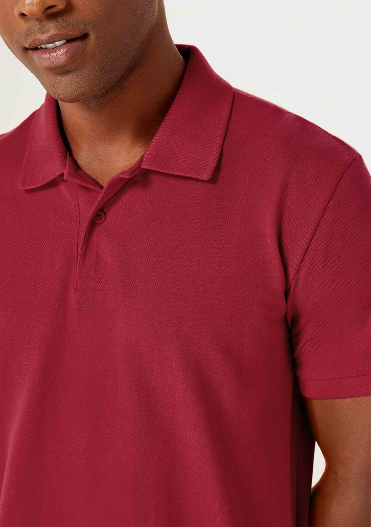 Camisa Polo Básica Vermelha Hering Manga Curta Em Piquet