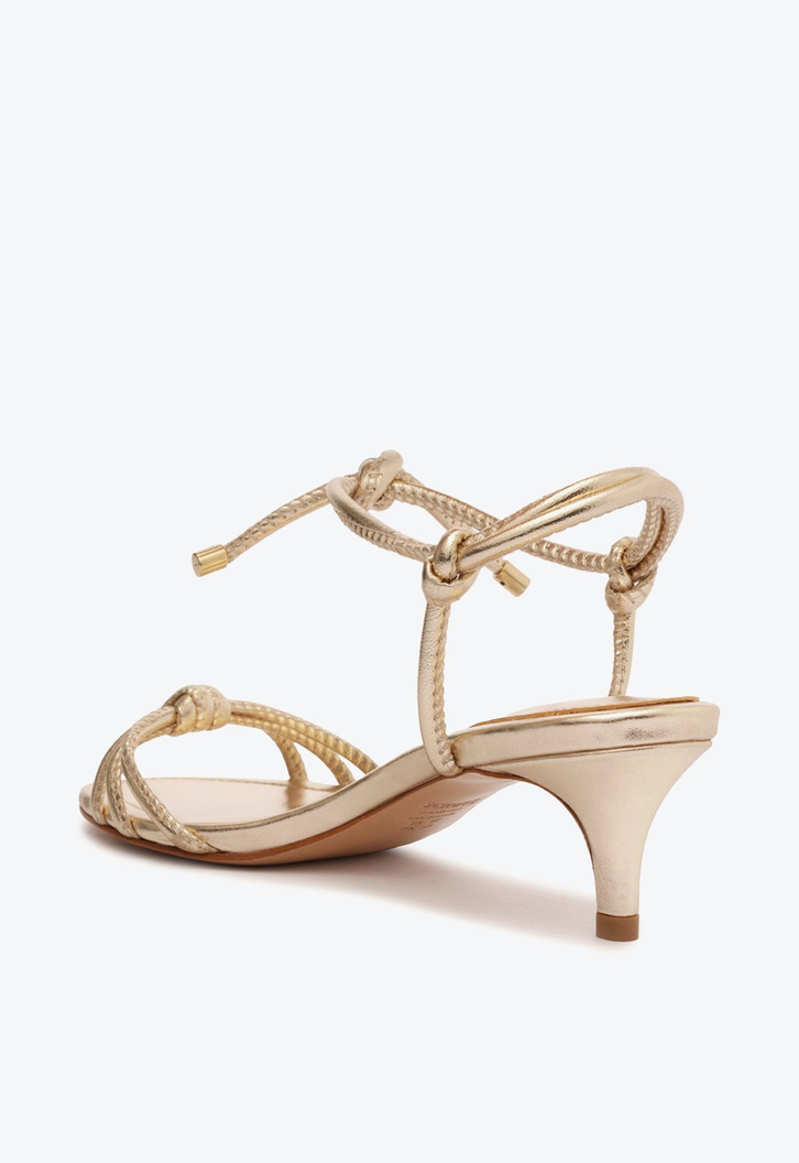 Sandália Dourada Schutz Salto Mid Kate Couro | ZZ MALL