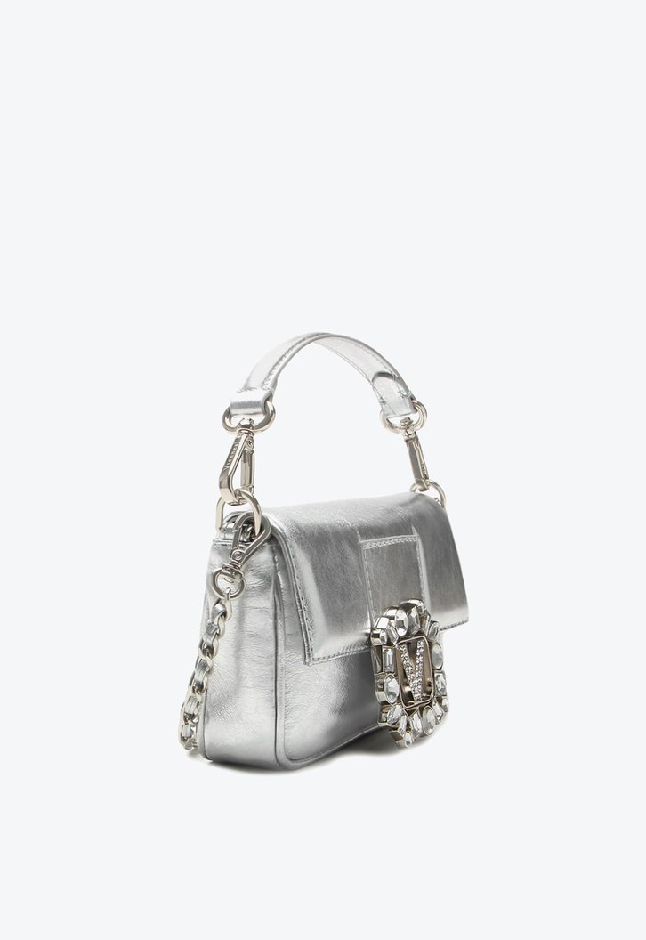 Bolsa Tiracolo Diamonds Pequena Prata