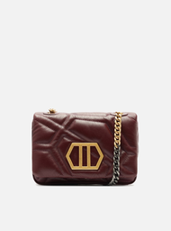 Bolsa Tiracolo Bordô Arezzo Couro Emma Média