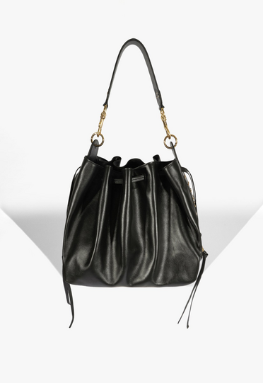 Bolsa Grande Hazel Couro Preta | ZZ MALL
