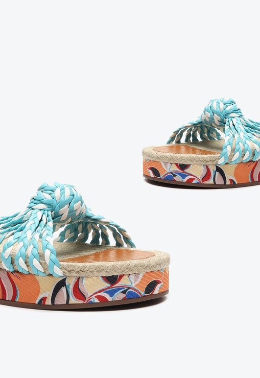 SANDÁLIA RASTEIRA ESTAMPADA COLORIDA SCHUTZ FLATFORM