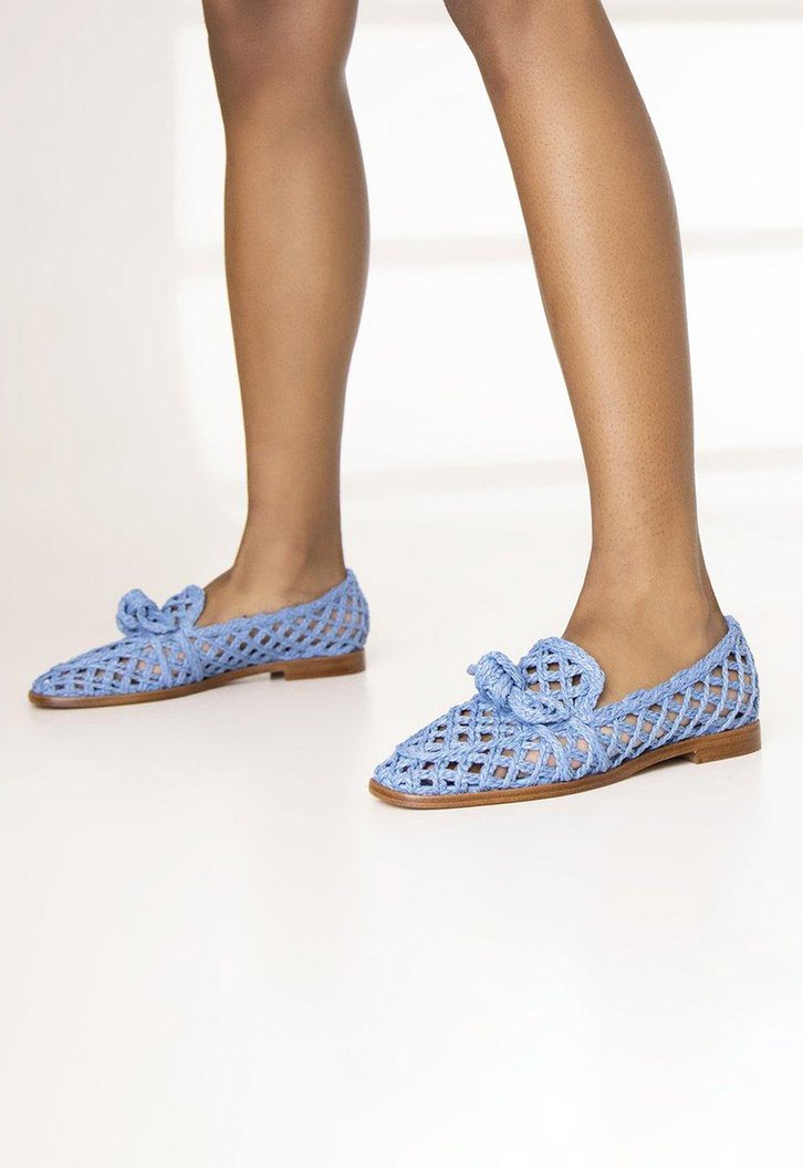 Raffia Clarita Loafer Dark Blue