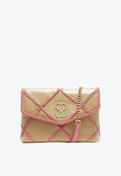 Bolsa Tiracolo Dourada E Rosa Schutz Média Shay Couro
