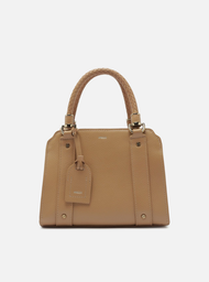 Bolsa Tote Bege Couro Piazza Média