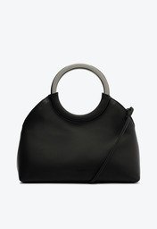 Bolsa Tiracolo Preta Anacapri Pequena Alça Metal