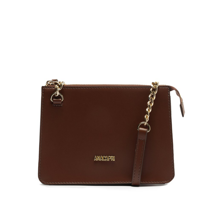 Bolsa Tiracolo Média Alça Corrente Marrom | ZZ MALL