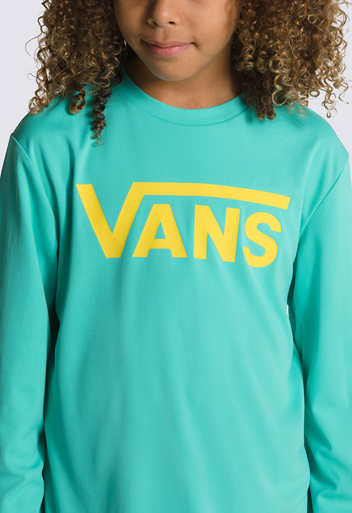 Camiseta Vans Classic Checker Sun Ls Waterfall Infantil