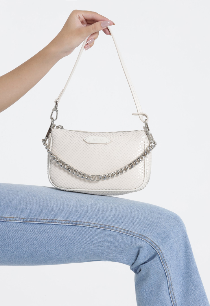 Bolsa Tiracolo Branca Schutz Emmy Snake