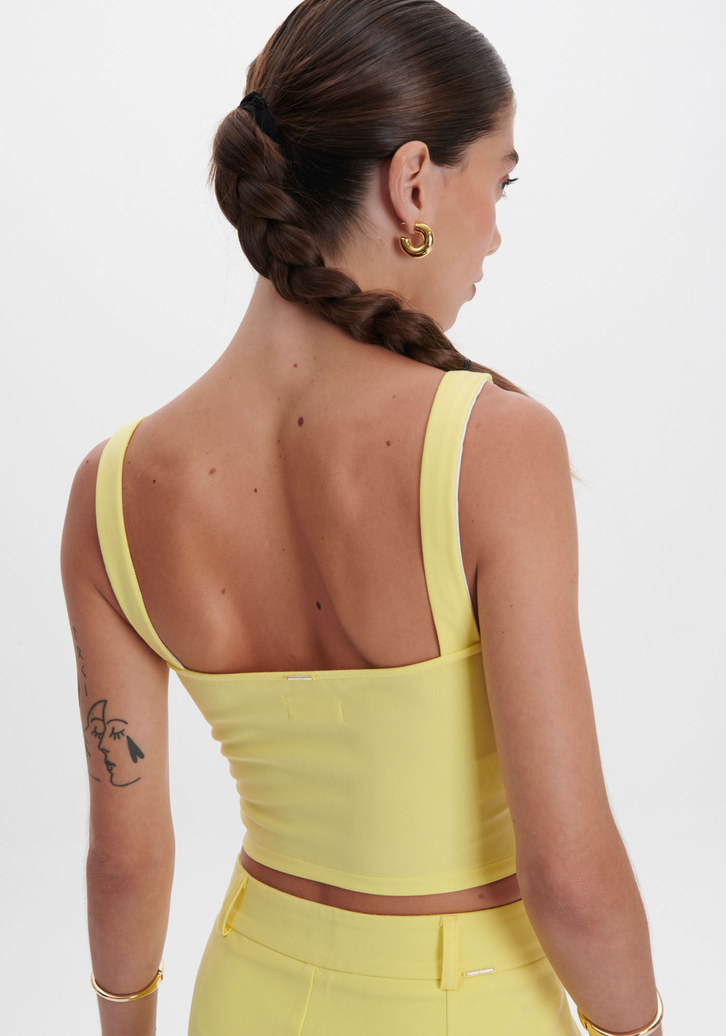 Top Amarelo My Favorite Things Corset Cropped