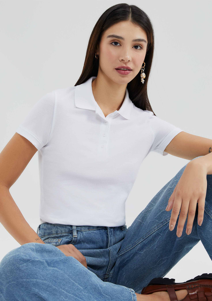 Camisa Branca Hering Polo Básica Slim Manga Curta | ZZ MALL