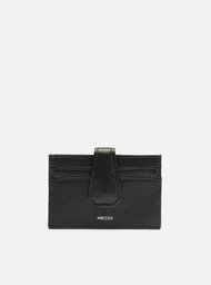 Porta-Cartão Preto Couro Lapela