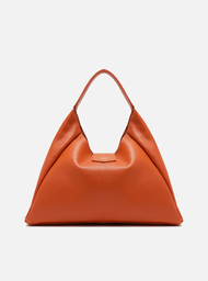 Bolsa Hobo Laranja Arezzo Couro Grande Lapela
