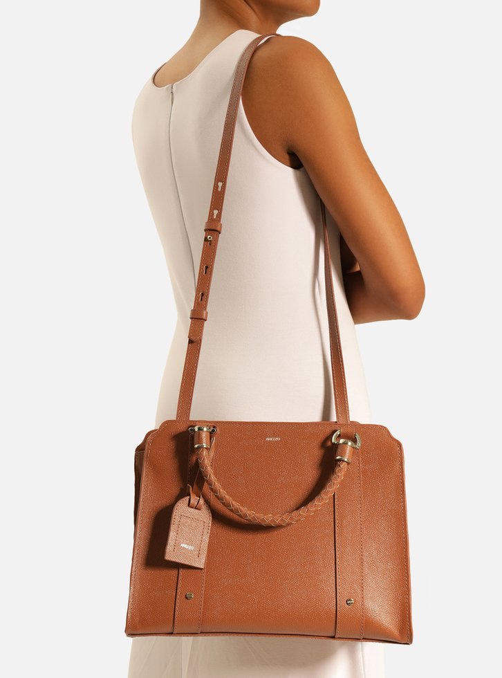 Bolsa Tote Marrom Arezzo Caramel Couro Piazza Grande