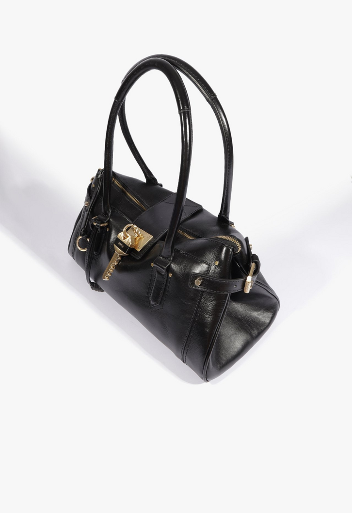 Bolsa Tote The Secret Couro Preto | ZZ MALL