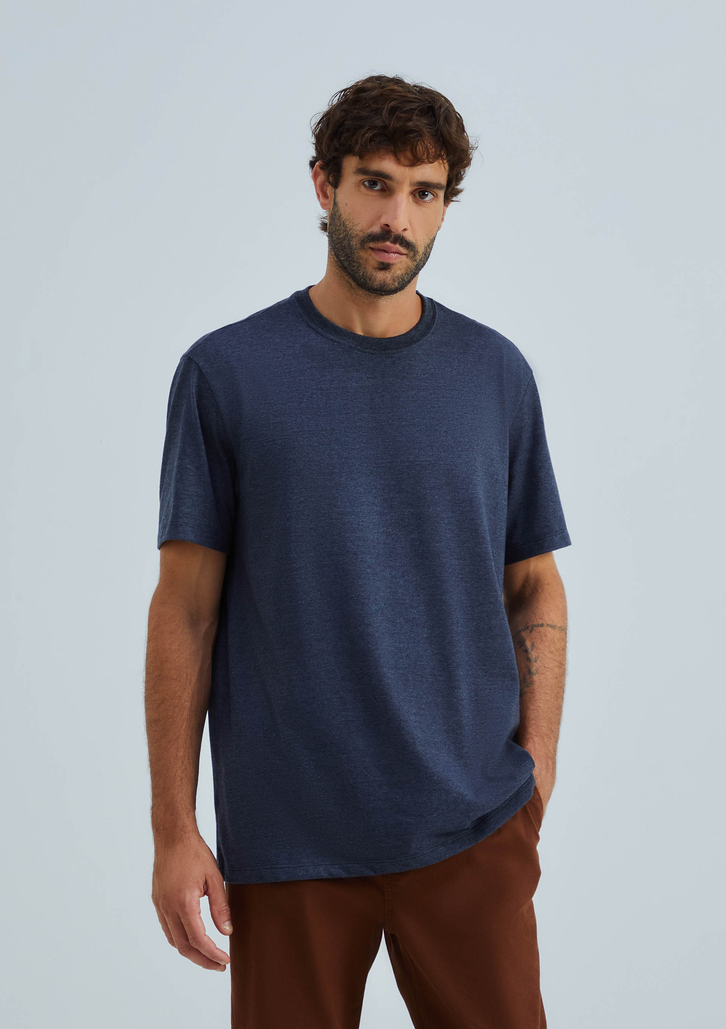 Camiseta Cinza Escuro Hering Básica Comfort Super Cotton