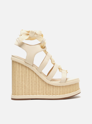 Sandália Plataforma Off-White Arezzo Amarração