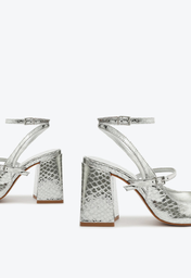 Sapato Prata Schutz Boneca Dorothy Lace Salto Bloco | ZZ MALL