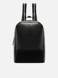 Mochila Preta Grande Bolso Frontal Suede