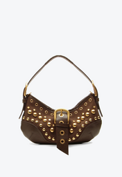 Bolsa Shoulder Jamie Média Marrom Camurça