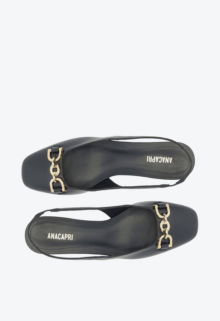 Sapatilha Slingback Bico Quadrado Bridão Azul