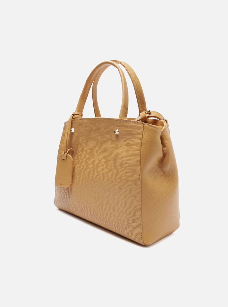 Bolsa Tote Nude Arezzo Couro Wave Bella Média