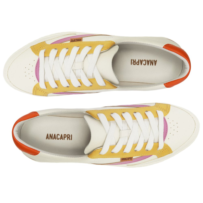 Tênis Flatform Branco Detalhe Colorido