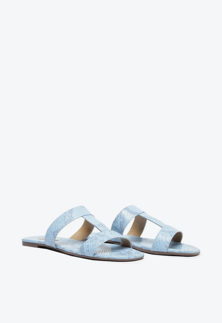 Rasteira Azul Snake Anacapri Tira Única