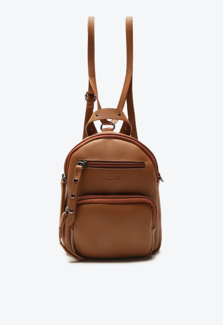 Mini Mochila Marrom Zíper