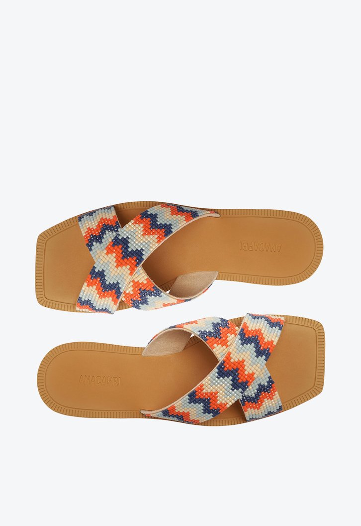 Rasteira Multicolorida Anacapri Tiras Cruzadas Zig Zag