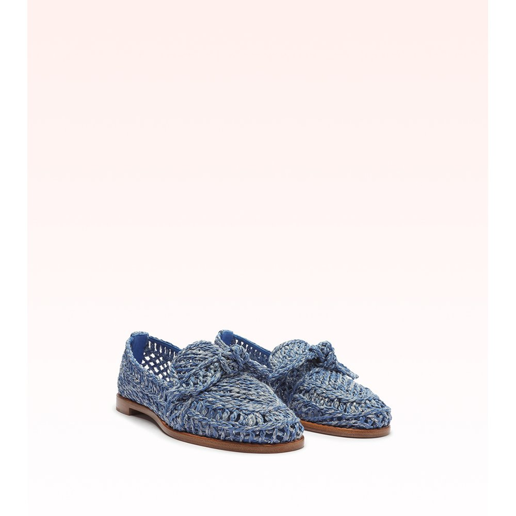 Raffia Penny Loafer Perry Blue