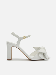 Sand lia Branca Couro Salto Bloco Maxi La o ZZ MALL