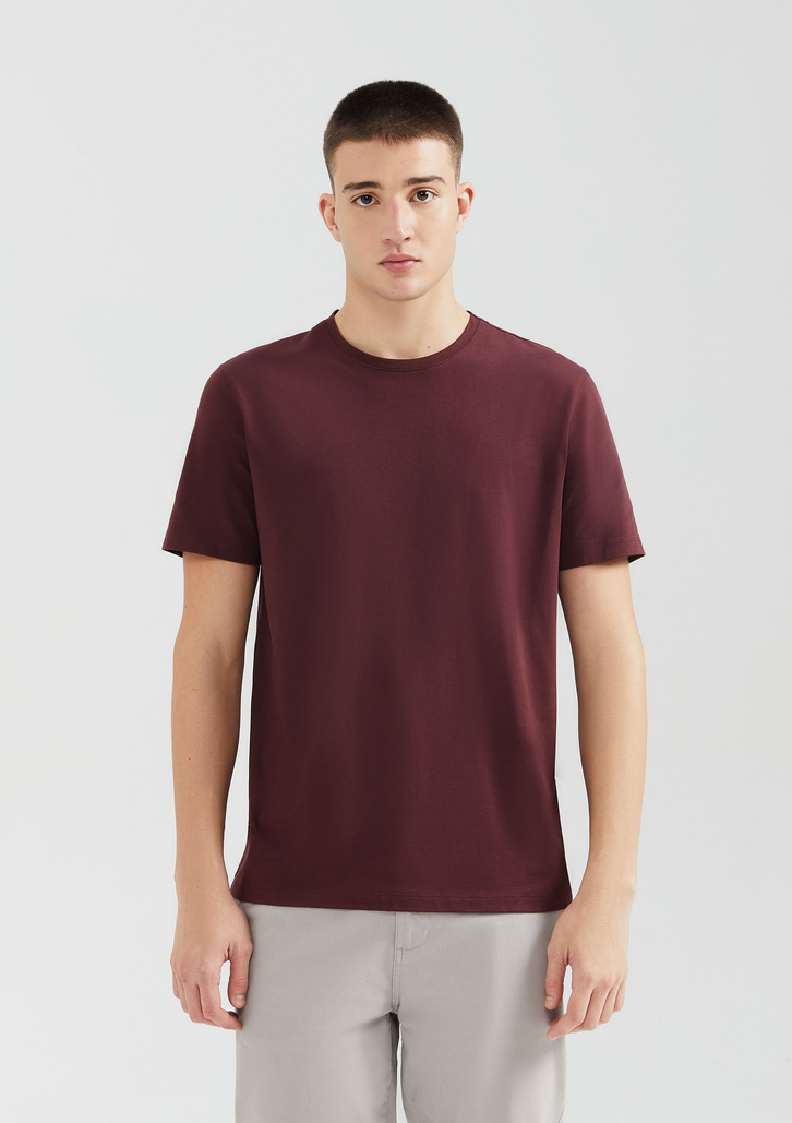 Camiseta Básica Vinho Hering Masculina Manga Curta Pima