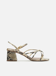 Sandália Animal Print Arezzo Bloco Tiras Finas