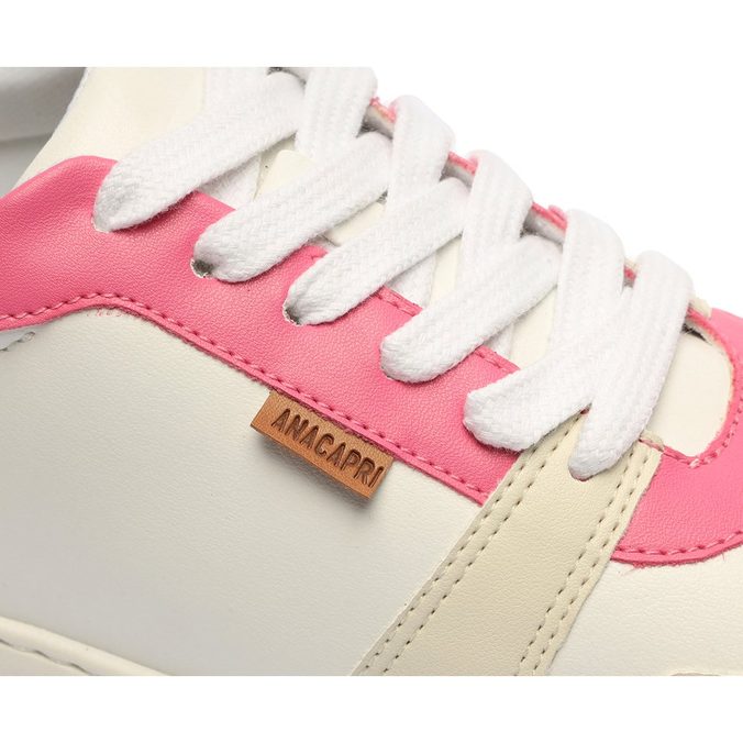 Tênis Branco e Rosa Ayla Detalhe Multicolorido