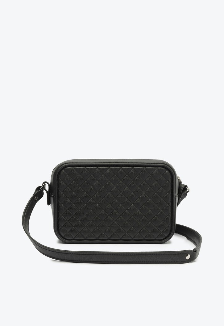 Bolsa Crossbody Preta Anacapri Média Matelassê Triangular