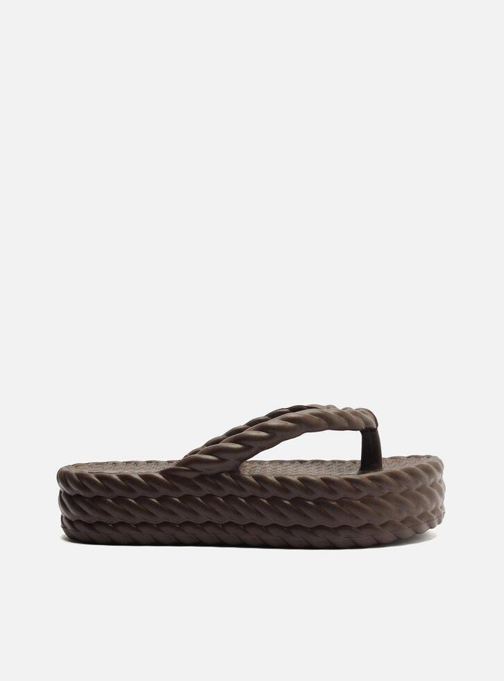 Sandália Marrom Flatform Marrocos Mid