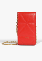 Porta Celular Couro Vermelho