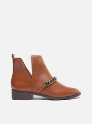 Bota Curto Marrom Arezzo Cano Corrente