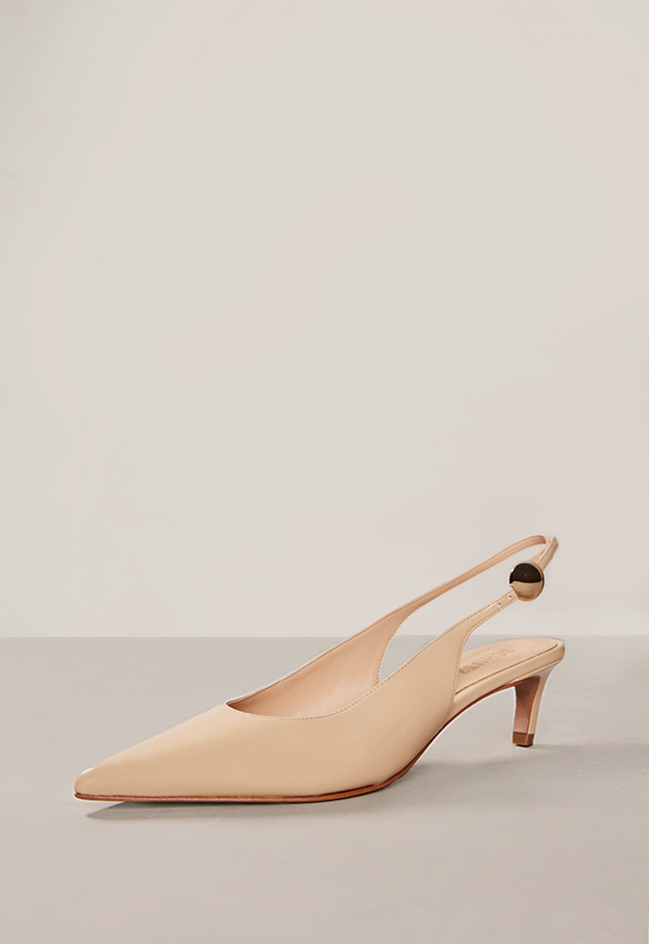 Sapato Scarpin E Schutz Curve Heels Courovinil Bege | ZZ MALL