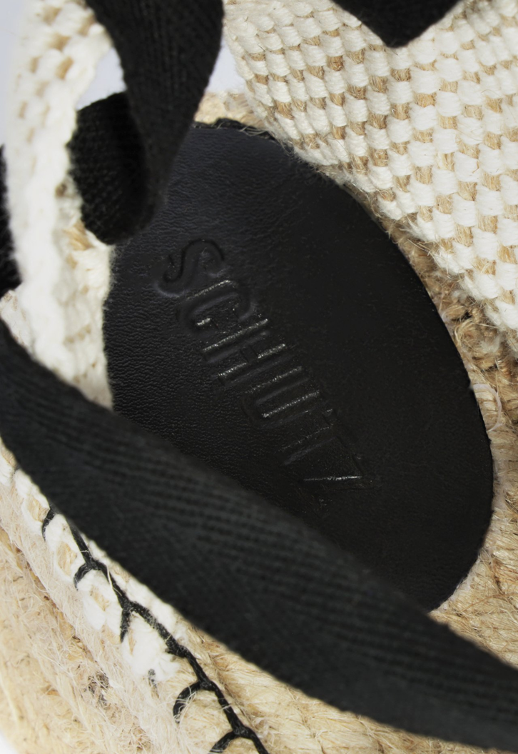 Sandália Plataforma Espadrille Preto