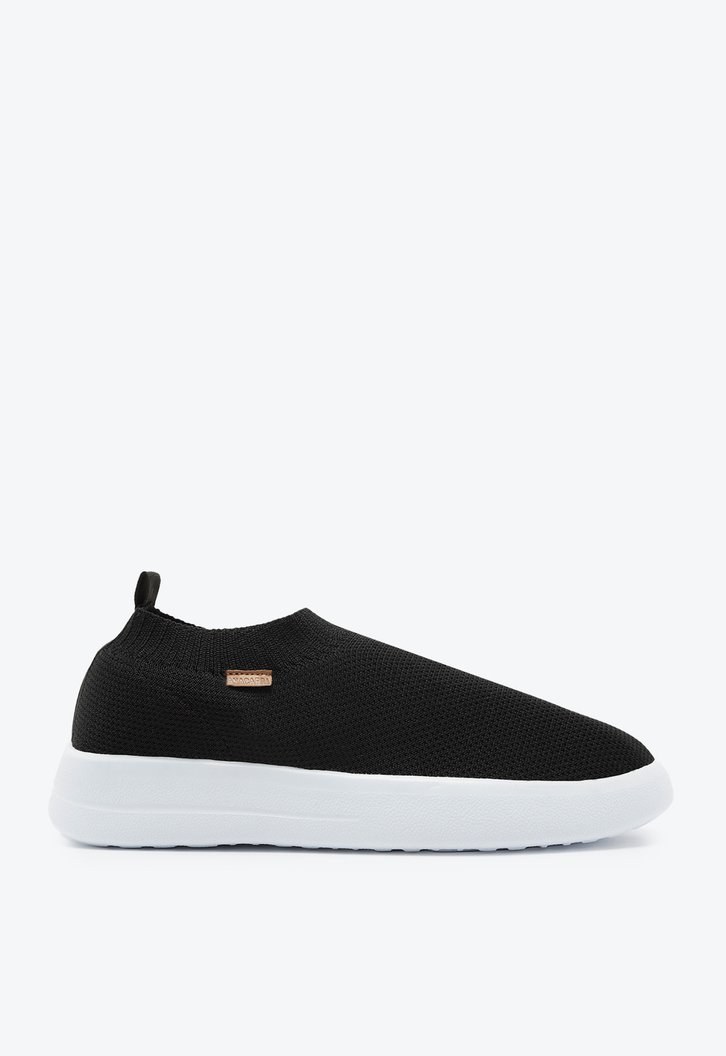 SLIP ON PRETO ANACAPRI LOGO KNIT FLATFORM