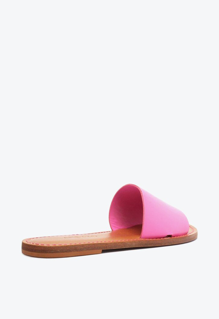 Sandália Rasteira Slide Rosa Arezzo Couro