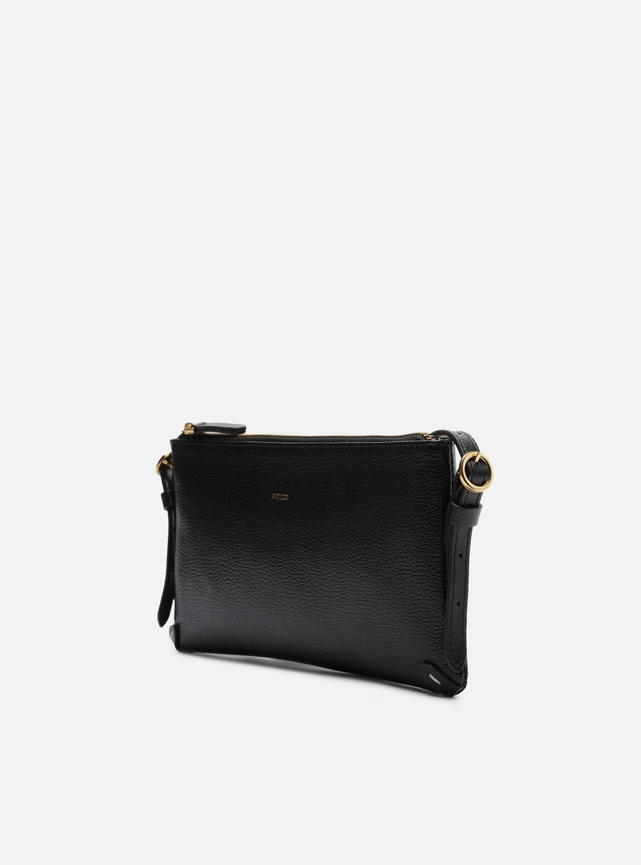 あゆ　黒38 Bolsa Shoulder Preta Couro Média Detalhe Alça | ZZ MALL