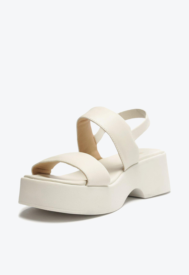 Sandália Flatform Branca Anacapri Mirella Duas Tiras