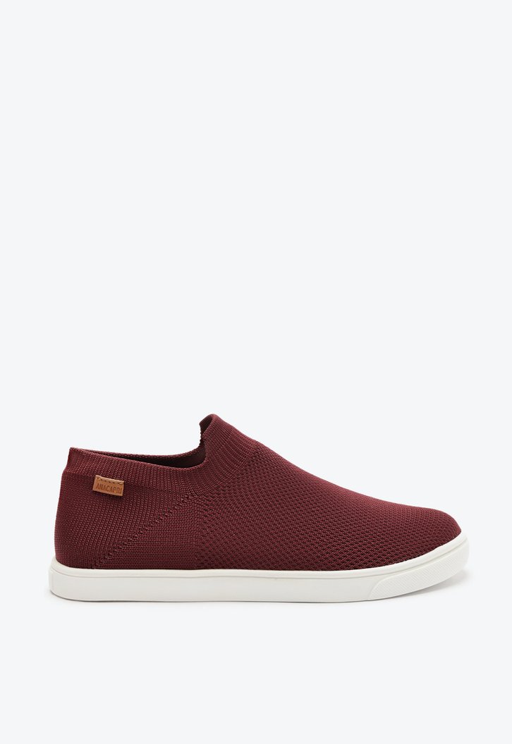 Tênis Slip On Vermelho Bordô Anacapri Knit Mono