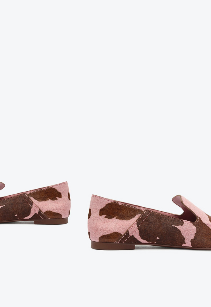 Mocassim Wild Flats Pelo Rosa e Marrom