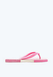 Chinelo De Dedo Rosa Brizza Glitter Square