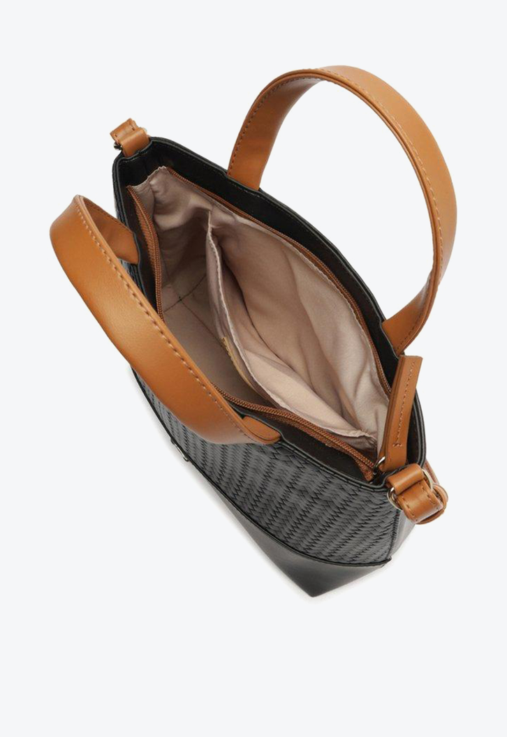 Bolsa Tote Preta Anacapri Tressê Média